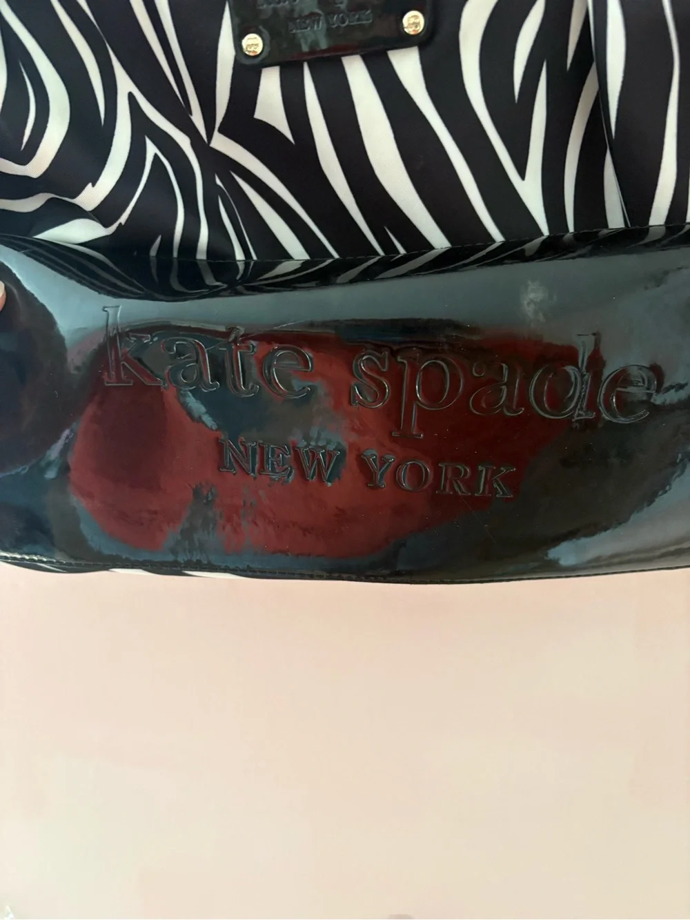 Kate Spade Black and White Zebra-Print Shoulder Bag